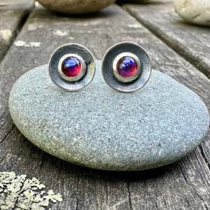 Stud Earrings: oxidised dragons breath studs