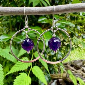 Under 300: amethyst rich cut earrings